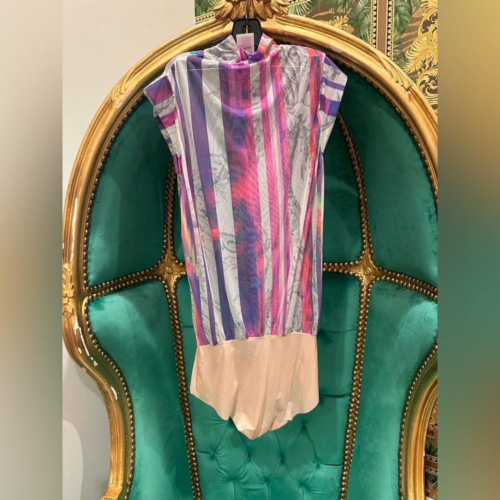 Wolford Multicolor Striped Bodysuit, Size Small - Picture 3 of 4